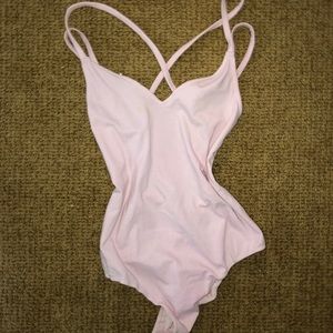 Pink strappy body suit
